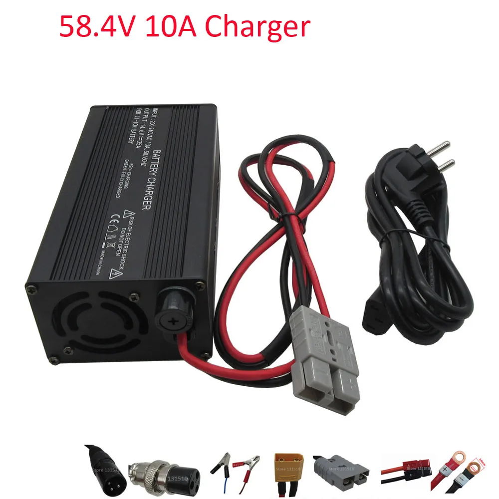 600W 48V 8A 10A LiFePO4 Electric Bicycle Bike Battery Charger 16S 58.4V