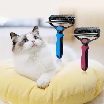 

2in1 Pet Comb For Cat and Dog Pet Hair Removal Safe Dematting Comb Tool for Easy Mats & Tangles Removing WXV Sale