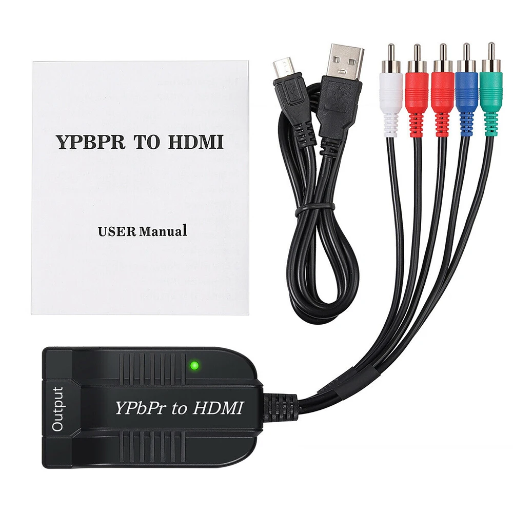 Полностью совместимый мужской YPBPR RGB компонентный видео аудио к HDMI конвертер YPbPr видео+ R/L аудио адаптер для PS3