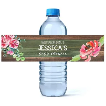 

100pcs/lot Custom Baby Shower Water Labels Sticker Personalized Name Unique Colorful Printable Water Bottle Labels Supplies