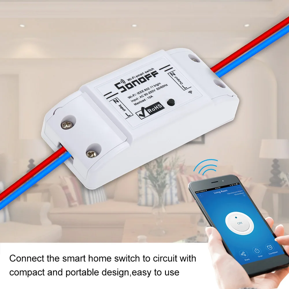 SONOFF базовый Wifi переключатель для Alexa Google Home таймер 10A/2200 Вт беспроводной пульт дистанционного управления умный Модуль Автоматизации