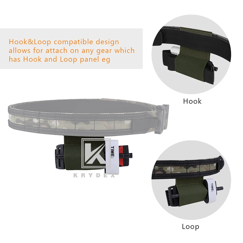 KRYDEX Spiritus Style Elastic Pouch 2"*3" Hook & Loop Secure Storage Holder For Tourniquet Plate Carrier Chest Rig