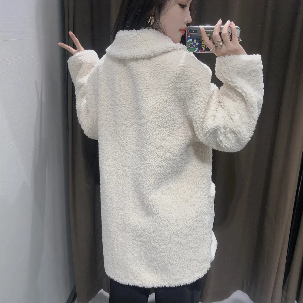 Withered Winter Parka Coat Women England Style Fashion Vintage Solid Fleece Single Breasted Thick Warm Long Coat Women Jacket