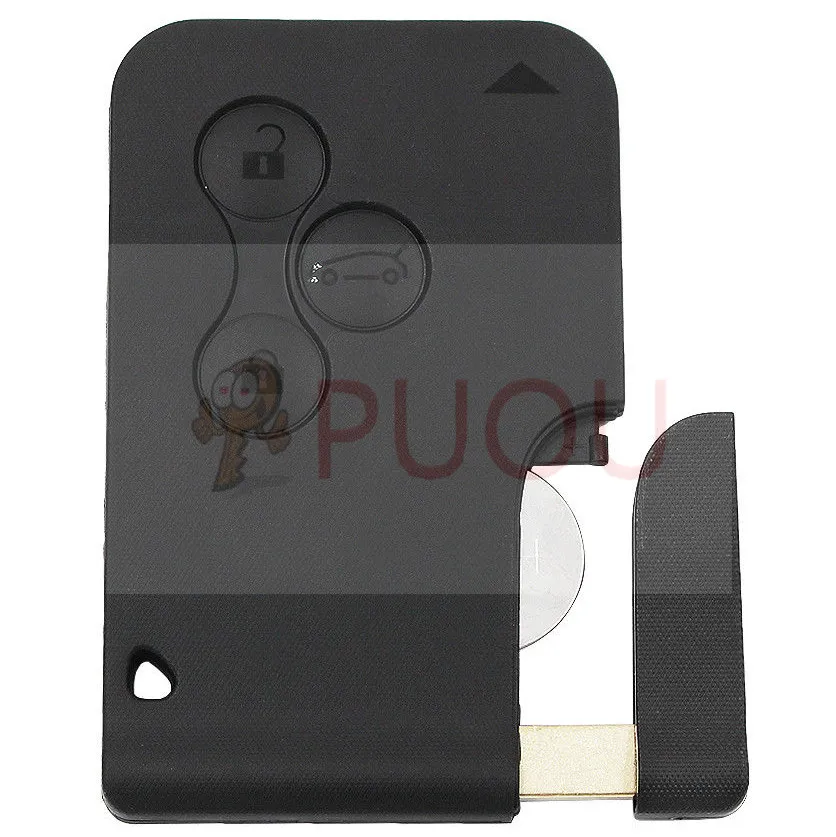 

3 Button high quality Remote Smart Card 433Mhz pcf7947 chip key control for Renault Megane 2 with insert Small key blade