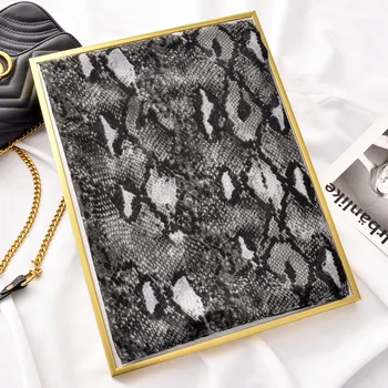

2020Europe and America spring summer women's black ash Python pattern silver silk scarf thin shawl elegant decoration silk scarf