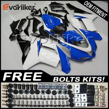 

Custom motorcycle fairing for ZX6R 2007-2008 ABS motor panels Body Kit blue white +gifts