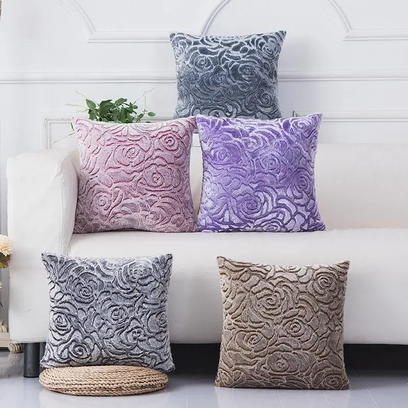 Soft Warm Plush Decorative Throw Pillows Include Core 43*43cm Sofa Bed Back Cushion Cover with Inner High Quality Throwpillow | Дом и сад