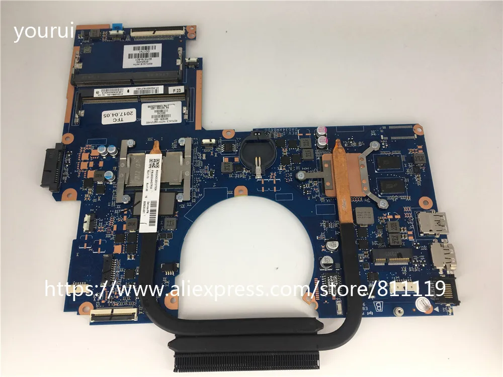 Yourui для HP Pavilion 15-AU 15T-AU100 материнская плата ноутбука 901578-601 DAG34AMB6D0 i5-7200u cpu полностью