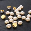 RESEN 12mm 100pcs Gold Sewing Pearl Beads Sew on Rhinestones Flatback Flower Pearl for Garment ► Photo 2/5