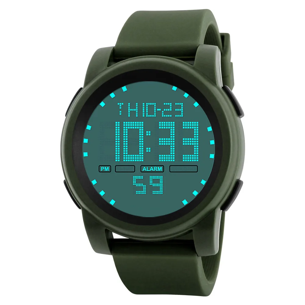 Модные мужские военные спортивные часы, повседневные, светодиодный, водонепроницаемые, цифровые, кварцевые, мужские часы с датой, мужские наручные часы, Reloj deportivo/d - Цвет: Green