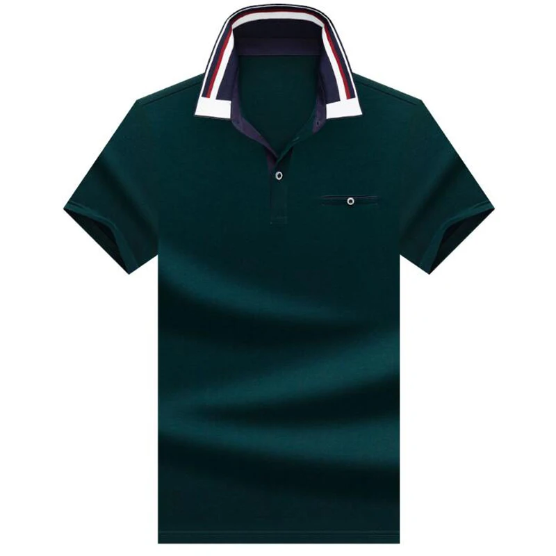 New polos summer short Sleeve Pocket merceriz Men Polo Shirt High quality brand solid shirt polo men Business casual | Мужская одежда