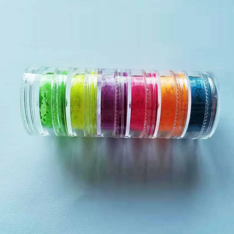 Neon Phosphor Pigment Powder Set Fluorescent Nail Glitter Eye Powder Manicure Decoration Nail Art Dust Pigment Paillettes nail powder nail glitter nail decoration nail decorations fluorescent pigment