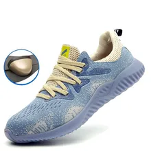 Новая система прямых поставок. Эксклюзивный. Женские и мужские ботинки с острым носком со стальным носком; нестираемые легкие рабочие ботинки; дышащая обувь