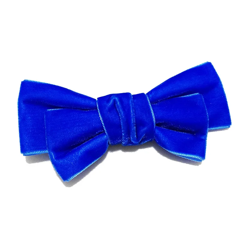 cobalt blue Ручная работа, 4 дюйма, бант для волос, Женская бархатная заколка-бабочка, модные аксессуары для волос, корейский бант, заколка для волос для девочек - Цвет: cobalt blue