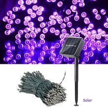 Guirlande solaire à 300 Led, 22M, 8 modes d'éclairage, luminaire décoratif d'extérieur, idéal pour un jardin, une fête, un mariage, un noël ou des vacances 