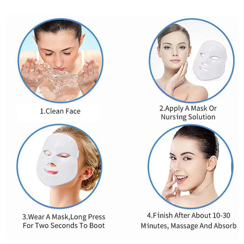 LED Mask Therapy Korean Beauty Photon 7 Colors LED Mask Facial Light Therapy Skin Tighten Skin 1 LED Mask Therapy Korean Beauty Photon 7 Colors LED Mask Facial Light Therapy Skin Tighten Skin 5