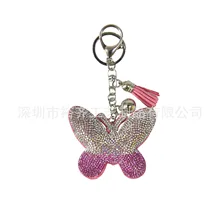 Стиль DIY кожа с инкрустацией стразами горячее сверление бабочка брелок мобильный телефон сумка автомобильный подвесной орнамент аксессуары ханги