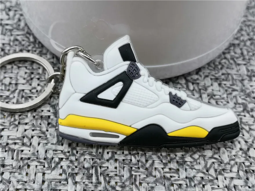 Мини AJ 4 обуви брелок модные Для мужчин Для женщин малыш Jordan Подарочный Брелок для ключей ретро баскетбол брелок-кроссовок для ключей ключ держатель Porte Clef - Цвет: 384