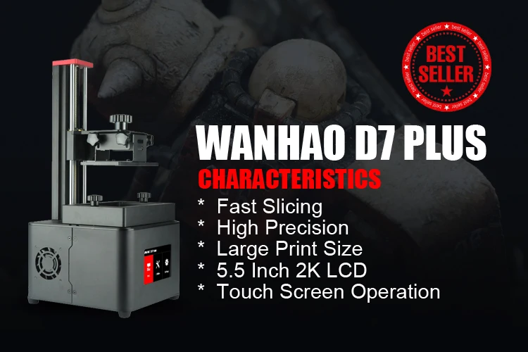 WANHAO Дубликатор 7 Plus 3d принтер для DLP 3d принтер DUP(прямая УФ печать) 250 мл УФ смола и FEP пленка бесплатно