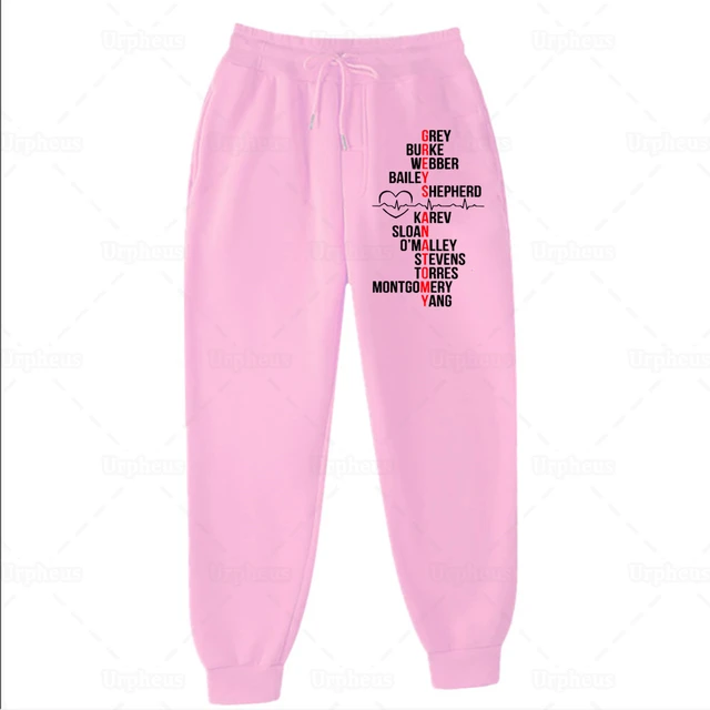 Greys Anatomy Sweatpants Cast Names Fleece Trousers Friends Unisex