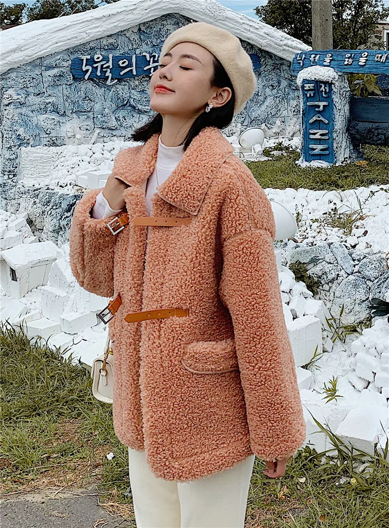 Women Winter Warm Faux Fur Coat Fashion Teddy Coat Lamb Fur Jacket Casual Batwing Sleeve Bomber Jacket Parka Outwear