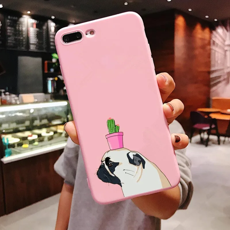 Corgi Чехлы для мобильных телефонов для iPhone 6 S 7 8 Plus X XS MAX XR чехол забавная милая собака задница Мягкая силиконовая Встроенная задняя крышка аксессуары - Цвет: PINK TPU