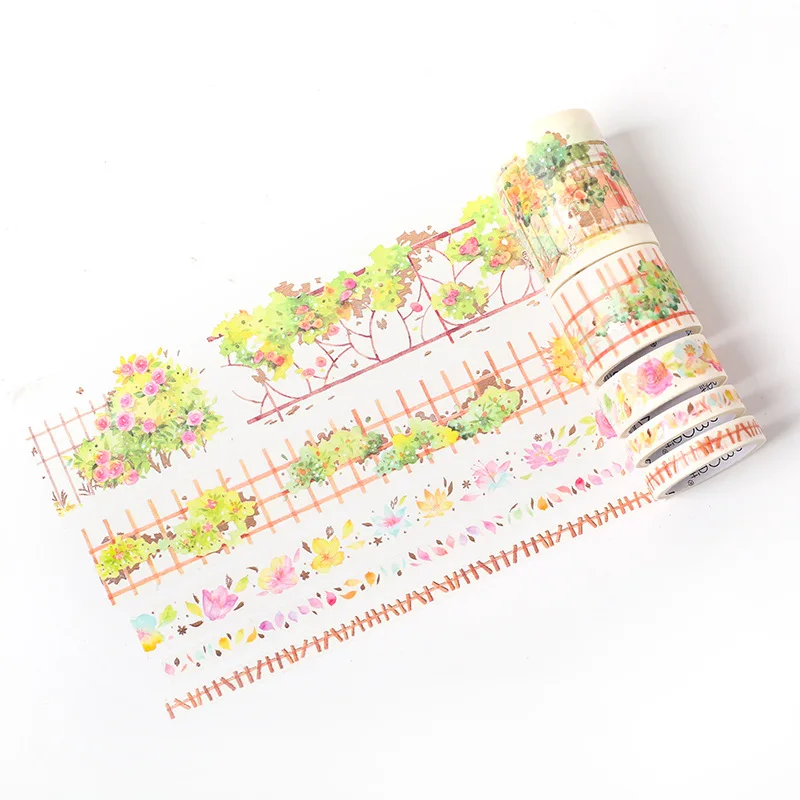 1set/lot Washi Masking Tapes Floating life Decorative Adhesive Scrapbooking DIY Paper Stickers - Цвет: YuHuaManZhi
