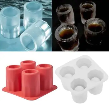 

Freeze Mold Bar Bear Tool Cool 4 Cup Shape Rubber Shooters Ice Cube Shot Glass Hot New Bar Party Drink Ice Tray Cool Shape Ice