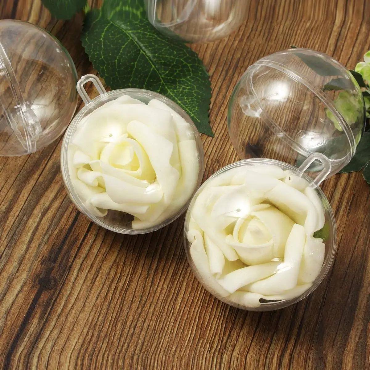 12Pcs 6cm Ball Christmas Candy Box Baubles Clear Fillable Xmas Tree Decoration Ornaments Home Decoration