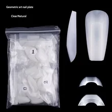 

500 Pieces Of Clear/Natural The Geometric Nail Art Full-Covering French False Nails, Heels For Extension, UV Acrylic Gel