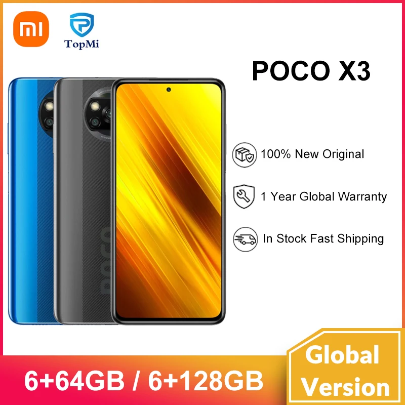 Смартфон глобальная версия Poco X3 NFC 6 ГБ 64 Гб/128 Восьмиядерный процессор Snapdragon 732G