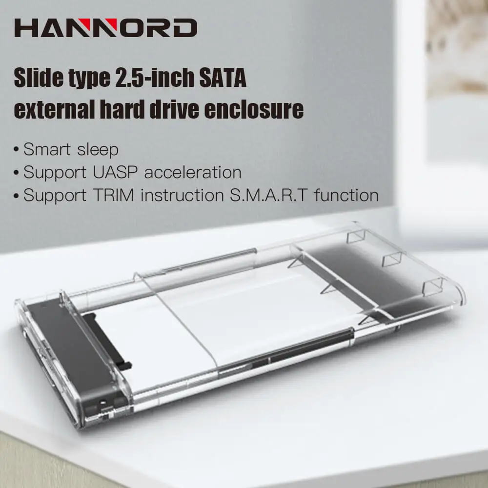 Hannord 2,5 дюймов HDD чехол USB 3,0 адаптер HDD USB чехол портативный внешний жесткий диск Корпус SATA 3 для SSD Поддержка 2 ТБ UASP