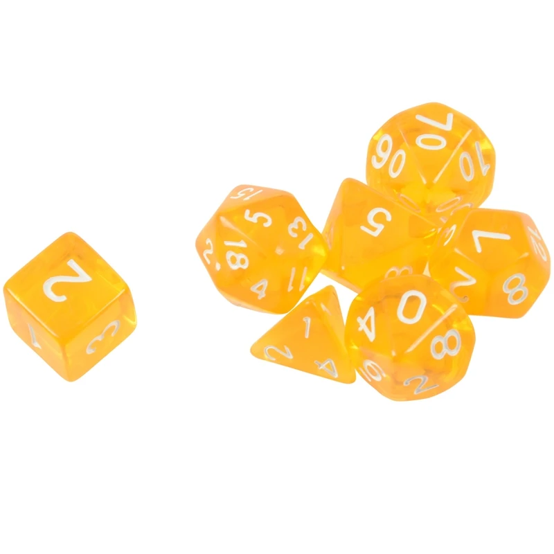 14-кости Двусторонняя D4 D6 D8 D10 D12 D20 MTG магия сбор D прозрачный синий и желтый
