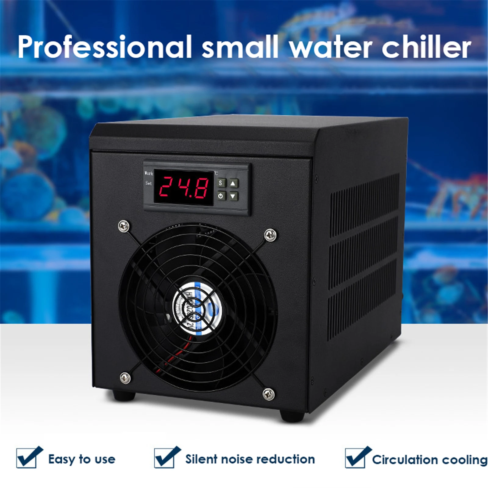 Aquarium Water Chiller, Koude Plunge Chiller met Pomp en Slang, 16 Gal 60L Aquarium Chiller voor Axolotl voor Koraalvissen Garnalen Hydrocultuur Tank