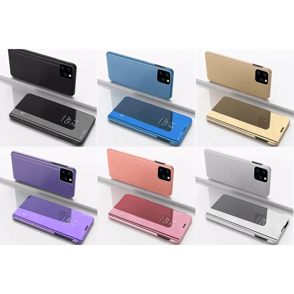 

Mirror View Flip Phone Case Standing Cases Protection Cover for Iphone XR XS MAX X 11 11pro 11promax Phone Holder Bracket Clip