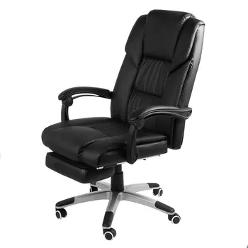 

Collapsible Pedal Chair Reclining High Back Faux Leather Swivel Footrest Executive Office Computer Ergonomical Design Chair