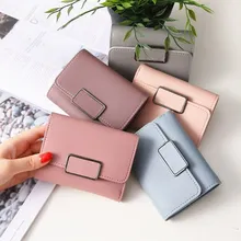HUGWISER Ladies'Short Wallet Simple Square Style Hand-made Photo ID Check Wallet Factory Shop Direct Selling