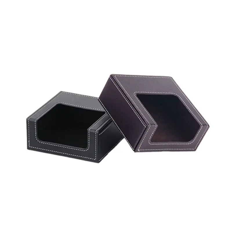 Porta Tovaglioli Da Tavolo In Pelle PU Quadrato - Scatola Portafazzoletti Con Chiusura Magnetica Per Casa, Ufficio, Bar, Hotel (Nero)