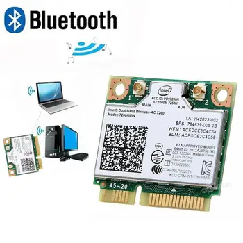 

Dual Band Wireless Wifi Card For Intel 7260HMW Half Mini PCI-E 2.4G/5Ghz Bluetooth 4.0 Wi-Fi Adapter 7260AC 802.11ac