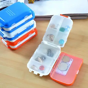 

2Pcs Portable Mini Pill Cases 3 Sections Foldable Medicine Box Dust-Proof Tablets Pill Box Travel Medicine Storage Container
