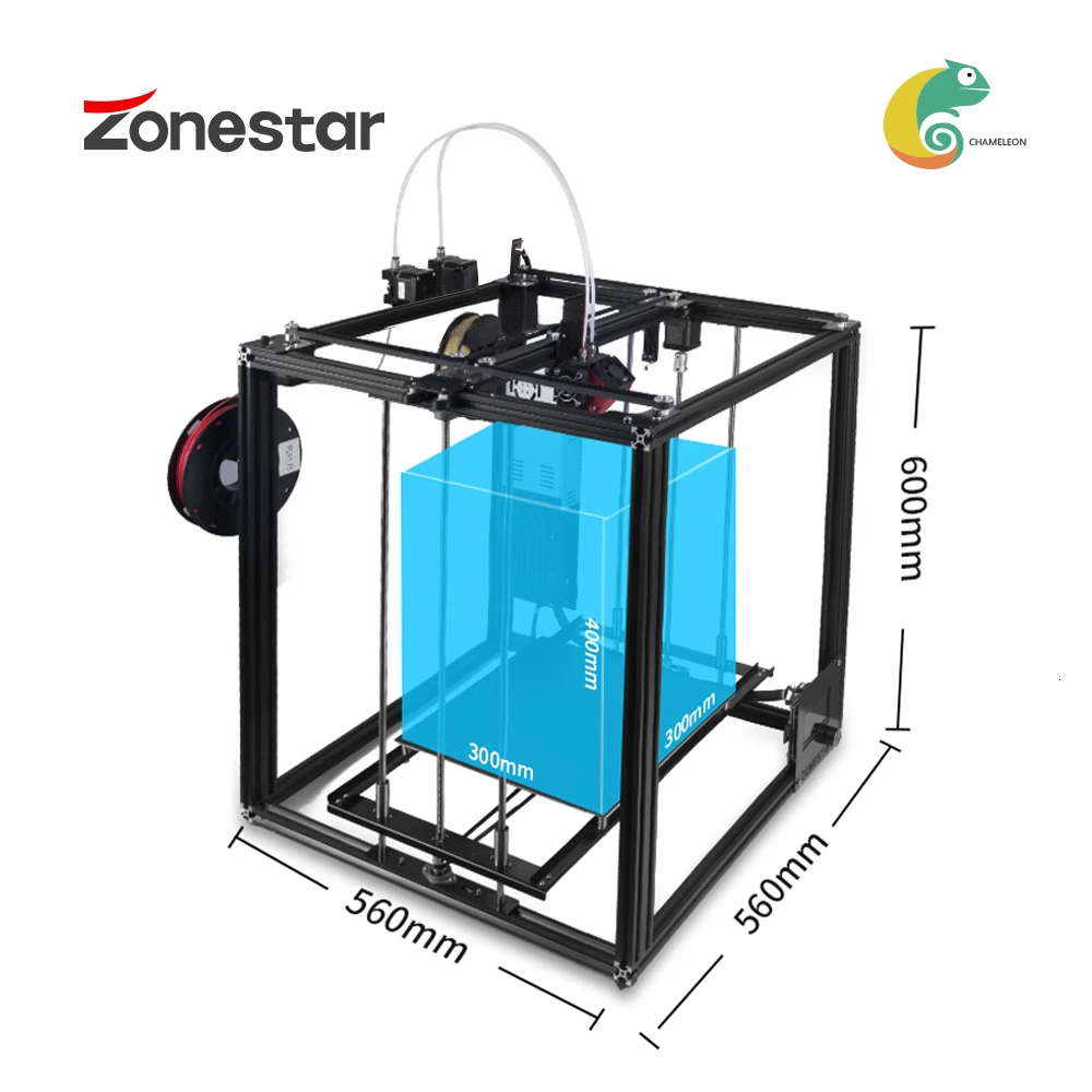 Большой титановый экструдер ZONESTAR автоматический смешанный цвет 3 в 1 стабильный