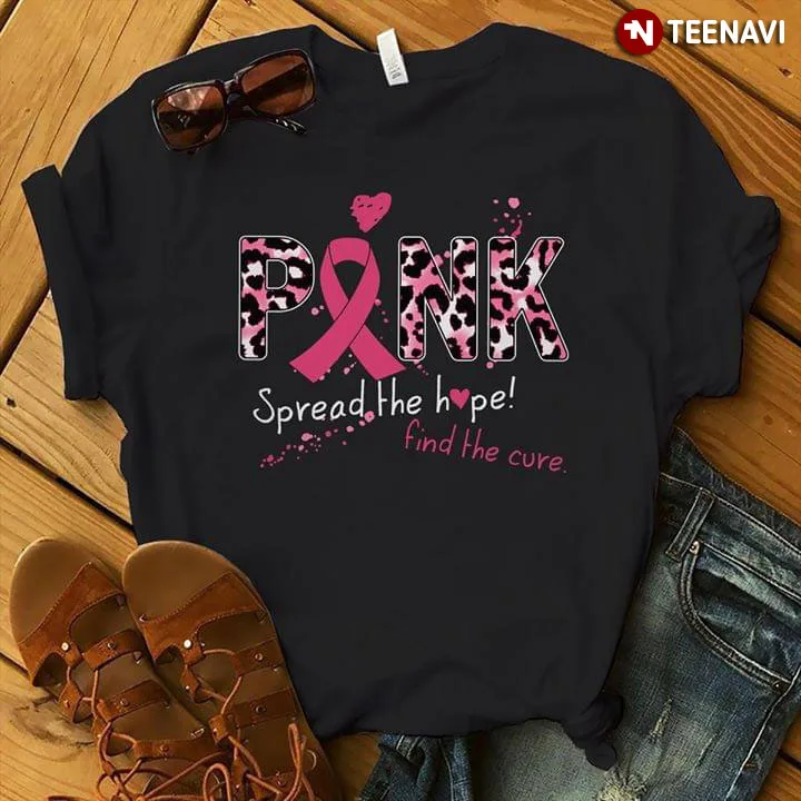 Розовая футболка с надписью Spread The Hope Find Cure | Мужская одежда