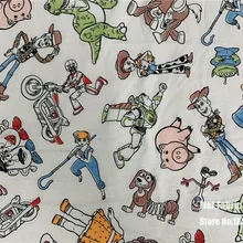 70x180 см, Трикотажная хлопковая ткань с мультяшными игрушками для шитья своими руками, Лоскутная рубашка для маленьких девочек и мальчиков, одежда, постельные принадлежности, детская одежда