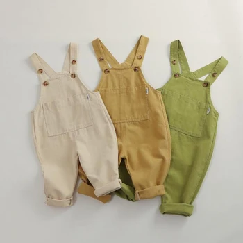 

Baby Overalls boys girls cotton pants infant trousers spring autumn kids pants for 0-4 year children's overalls candy color