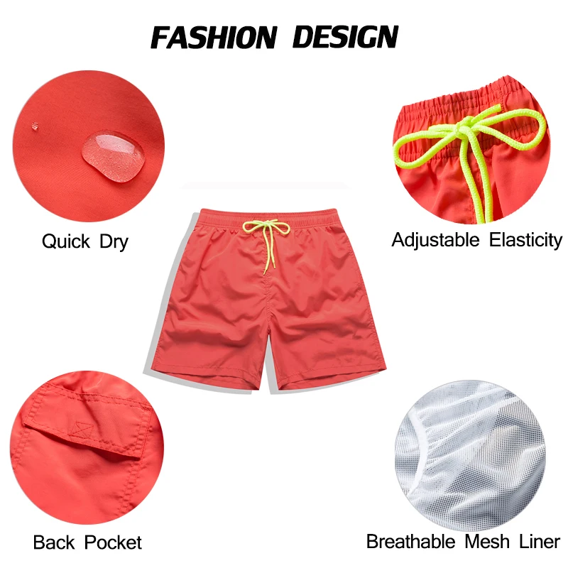 Calção Banho Masculino 2 Em 1 SILKWORLD - Secagem Rápida Com Bolsos Zíper E Forro