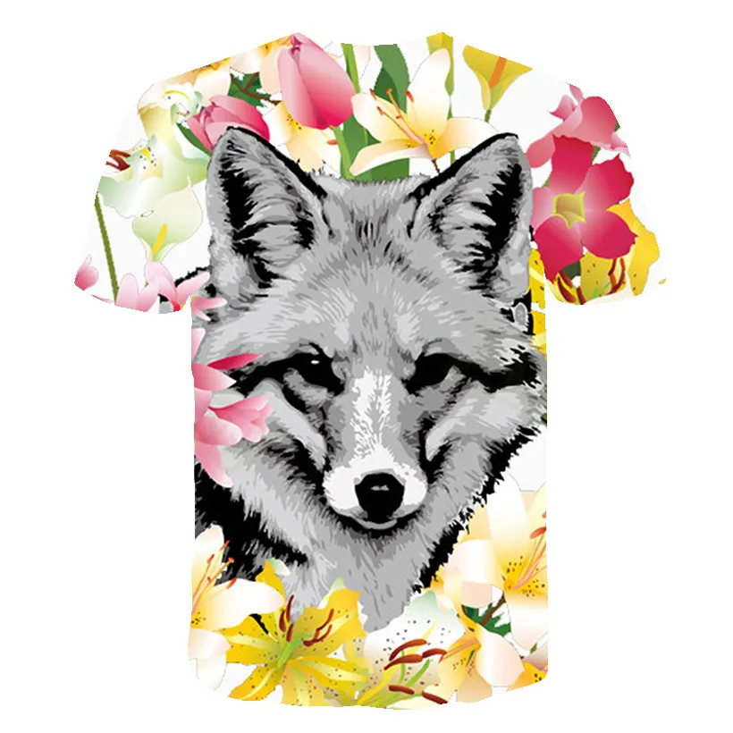 Новинка, футболка с 3D принтом волка, мужская и женская летняя футболка с коротким рукавом, футболка с животными, модная повседневная футболка