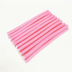 10-Piece Multifunctional Twist Sponge Hair Curling Set - No Heat Styling Rollers (Pink)