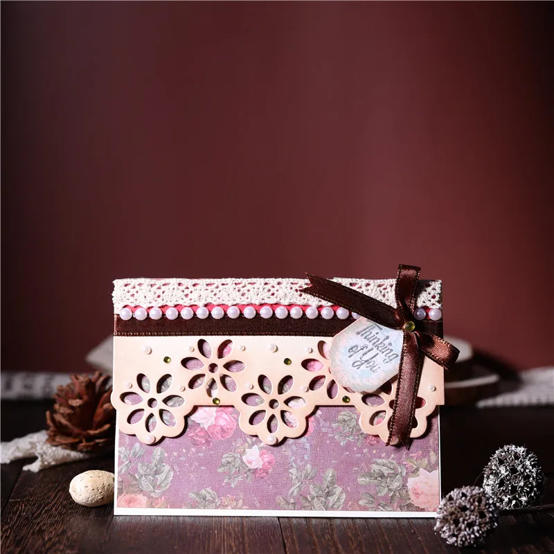  GJCrafts Flower Border Metal Cutting Dies Lace Invitation Scrapbooking Craft Dies Embossing Stencil - 4000512679635