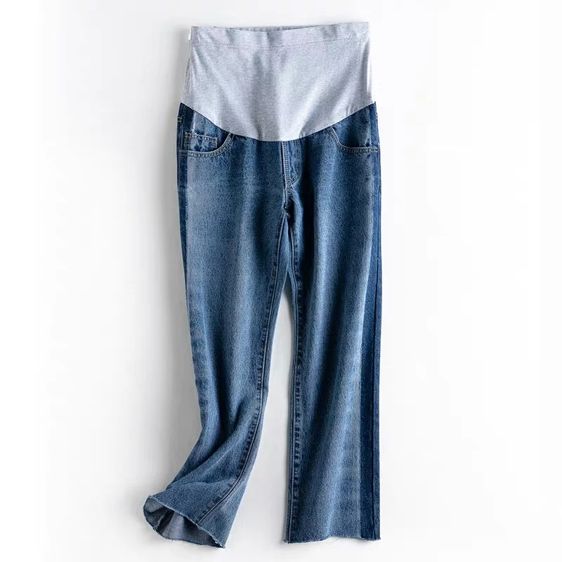 Новые Модные осенние джинсы для беременных, Одежда для беременных, штаны с регулируемой талией для беременных женщин - Цвет: Blue