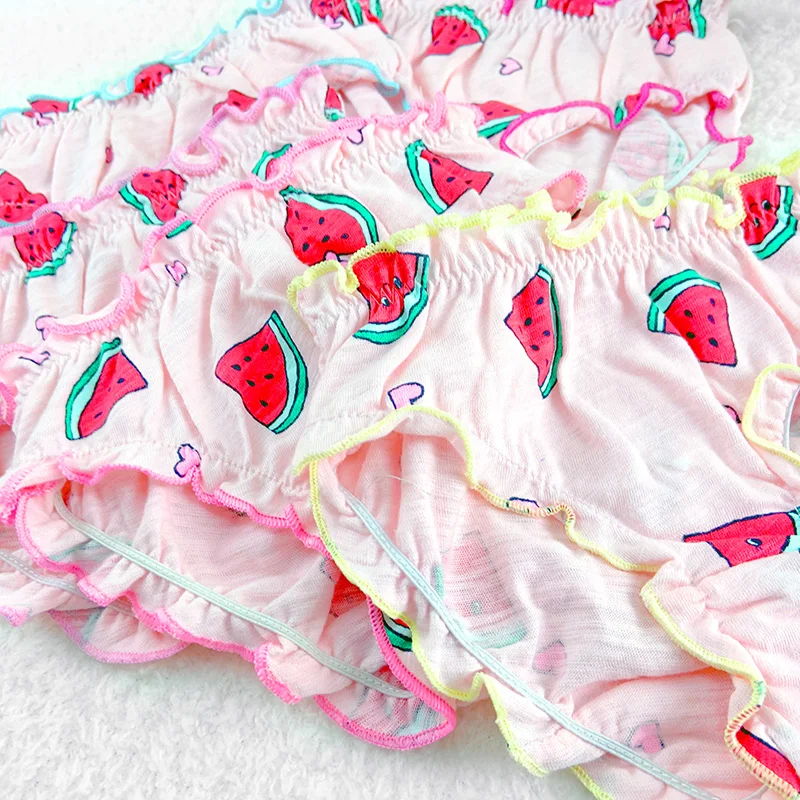 Baby ;Panties for Girls 100% Cotton 5 Pcs/Lot Kids Elastic Lace Design Waist Clothes